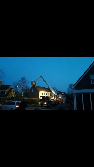 Schoorsteenbrand aan de Elskamp