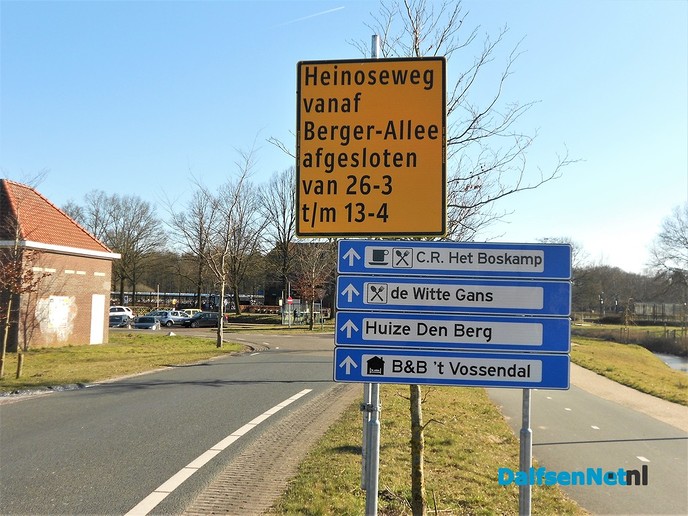 Heinoseweg vanaf 26 maart afgesloten