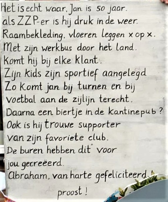 50 al weer, Jan woor blef de tied?