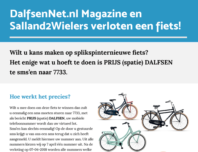 Foutje in het DalfsenNet.nl Magazine bij SMS-actie!