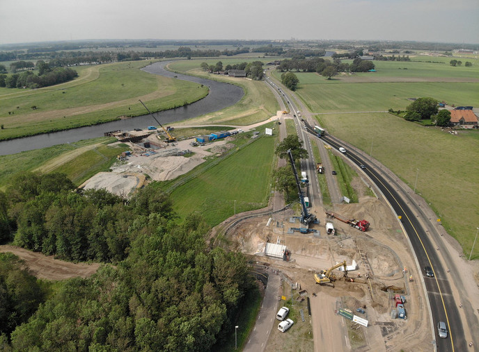 Drone beelden Duikerelementen Dalfserveldwetering
