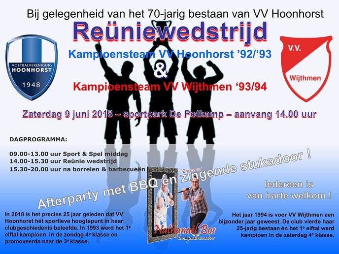 Reunie voetballers ivm 70 jaar bestaan