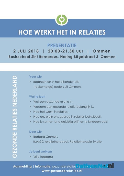 Presentatie ‘Hoe werkt het in relaties’ - Foto: Ingezonden foto