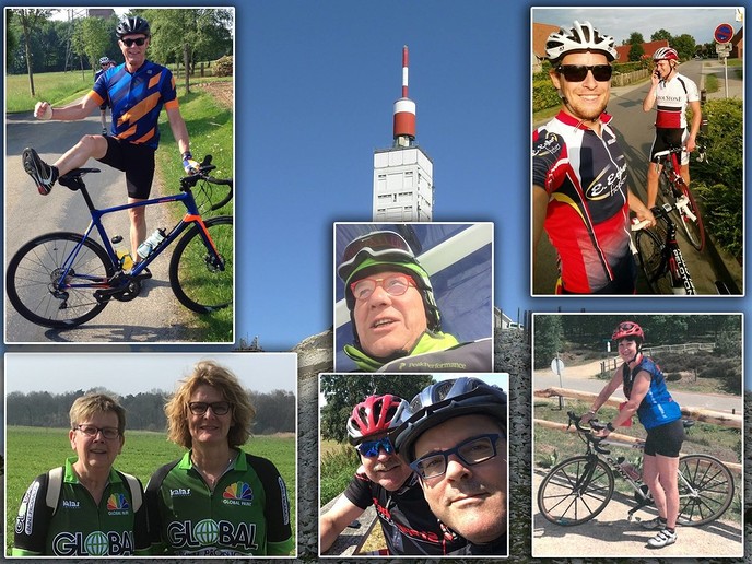 Vechtgenoten naar de top van de Mont Ventoux