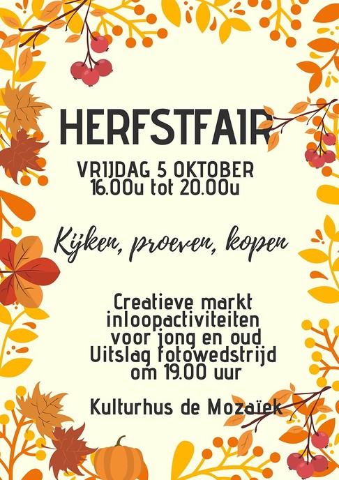 Herfstfair in Kulturhus de Mozaïek - Foto: Eigen geleverde foto