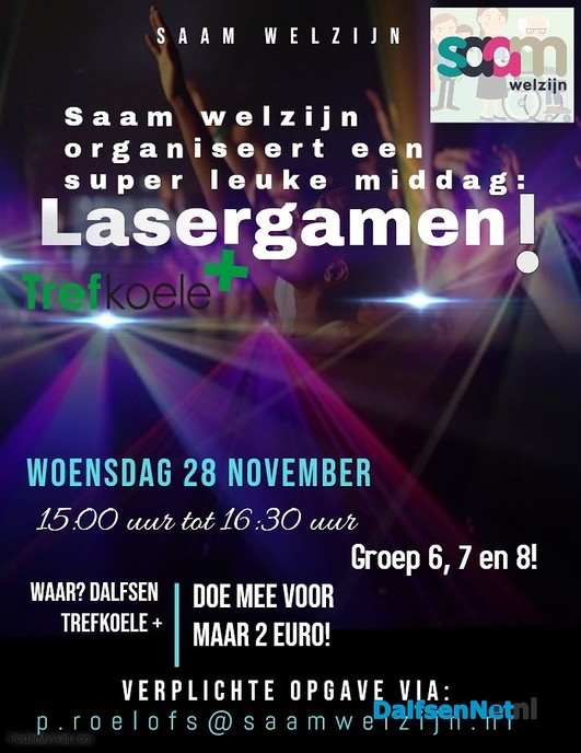 Lasergamen voor de jeugd in de Trefkoele+ - Foto: Ingezonden foto