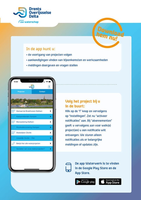 Waterschapsprojecten volgen via app