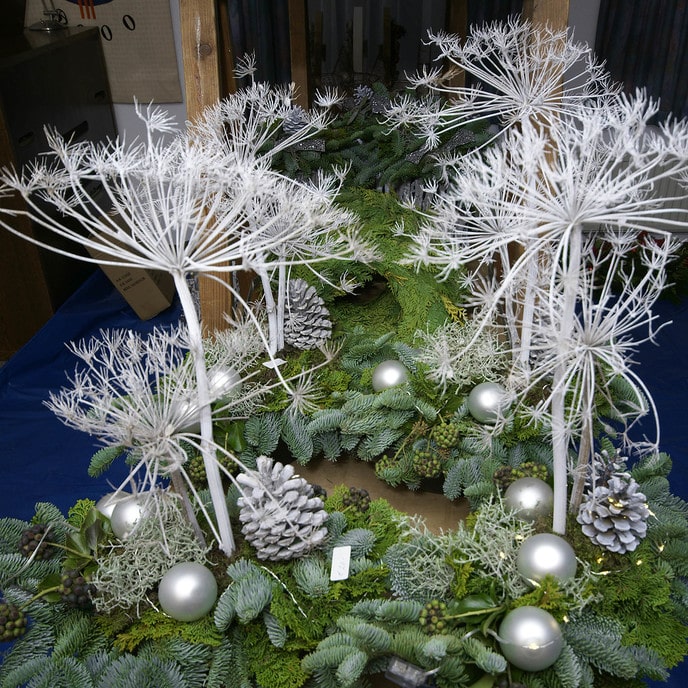 Verkoop kerststukken tijdens Kerstfestijn - Foto: Paul Scholten