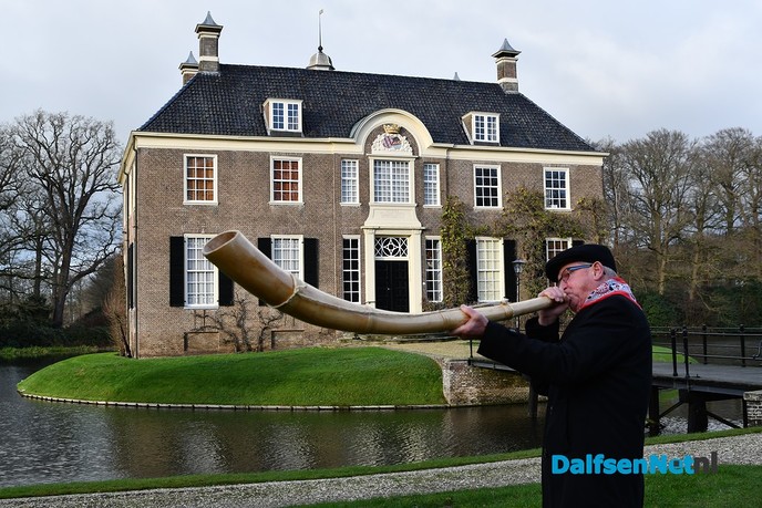 Midwinterhoornblazers bliezen bij huize Den Berg - Foto: Johan Bokma