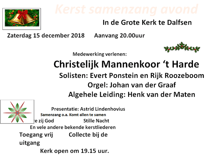 Kerst samenzang avond - Foto: Eigen geleverde foto