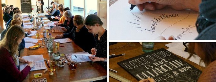 Cursus handletteren op De Dolle Deel