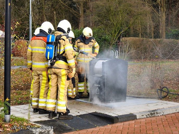 Brand ondergrondse container