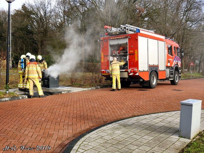 Brand ondergrondse container