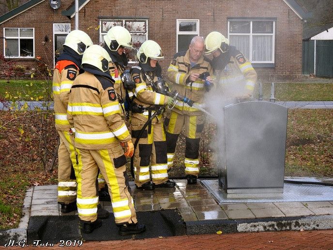 Brand ondergrondse container
