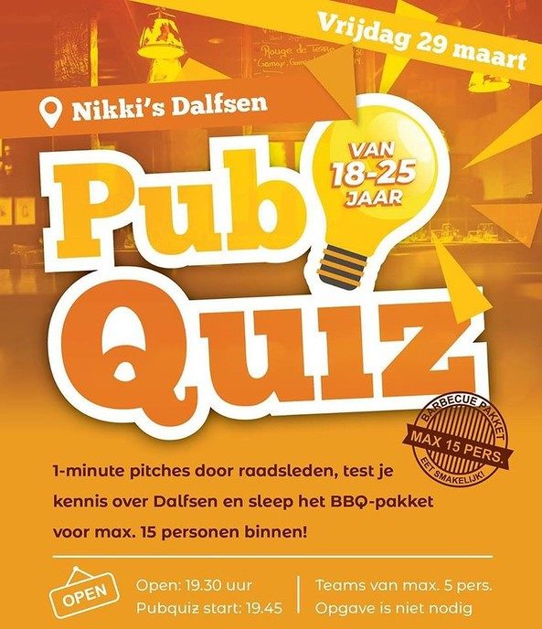 Pubquiz in Nikki’s op vrijdag 29 maart, Wat weet jij over Dalfsen?