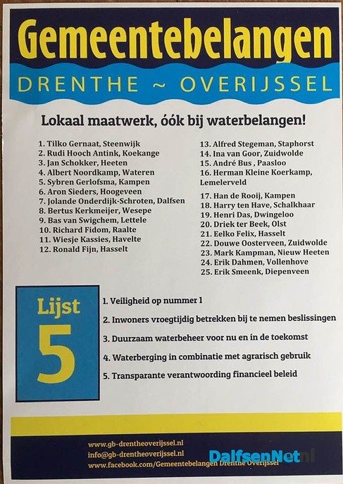 Gewoon betrokken ook in het waterschap. - Foto: Ingezonden foto