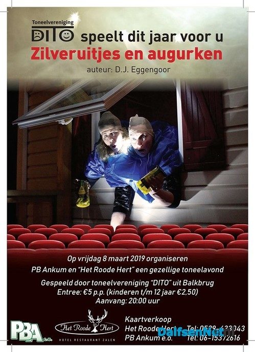 Toneelavond bij Het Roode Hert op 8 maart a.s. - Foto: Ingezonden foto