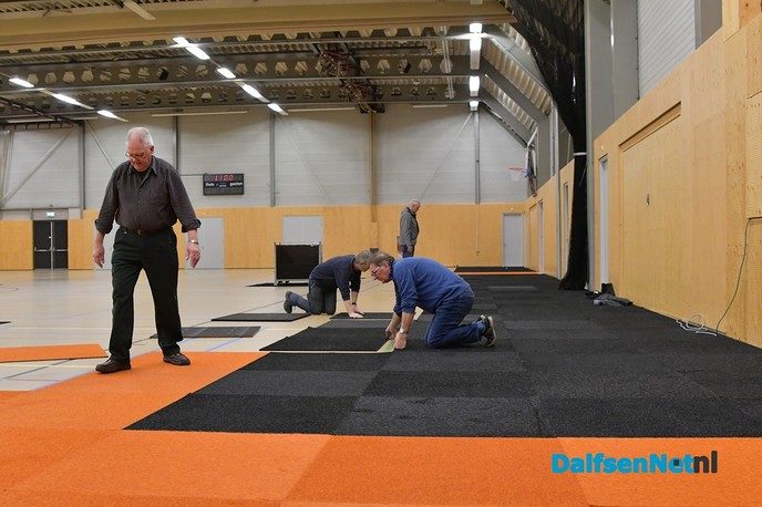 Opbouw Damito consumentenbeurs in de Trefkoele+ gestart - Foto: Johan Bokma