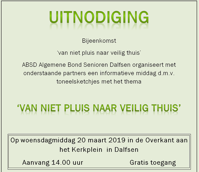 Van niet pluis naar veilig thuis - Foto: Eigen geleverde foto