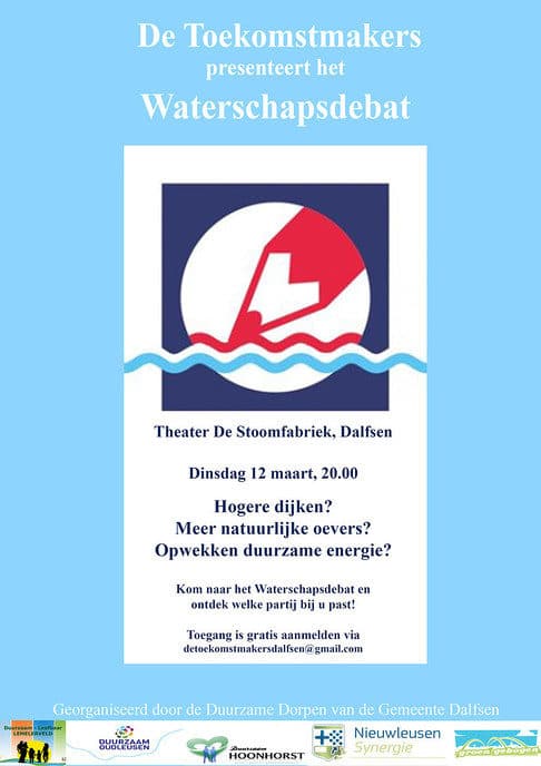 Vanavond het Waterschapsdebat in Theater de Stoomfabriek