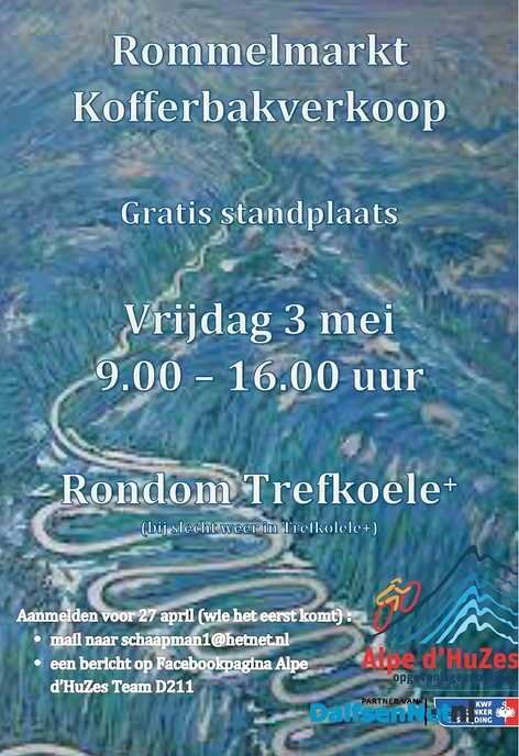 Alpe d’HuZes Team D211 organiseert rommelmarkt/kofferbakverkoop - Foto: Ingezonden foto