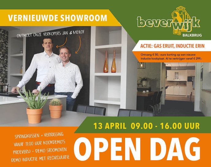 13 april Open dag vernieuwde showroom Beverwijk Keukens Balkbrug