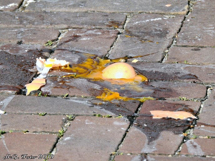 Eieren gooien bij Mansier.