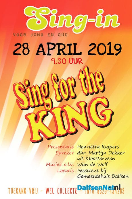 Sing for the KING 28 april 2019 - Foto: Ingezonden foto
