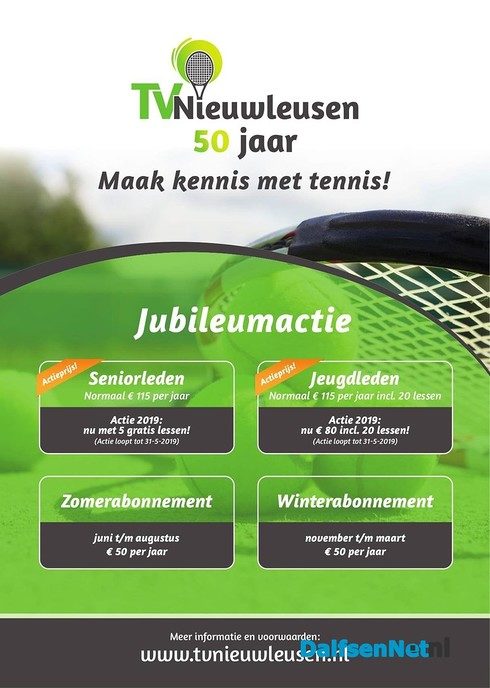 Nog 2 dagen Jubileumacties Tennisvereniging - Foto: Ingezonden foto