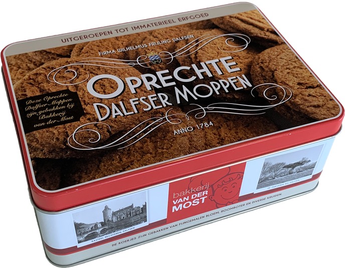 Dalfsermoppen weer in een koekies-trommel - Foto: Eigen geleverde foto