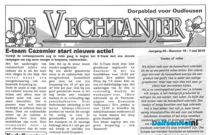 E-Team Cazemier verkoopt radiatorfolie - Foto: Ingezonden foto