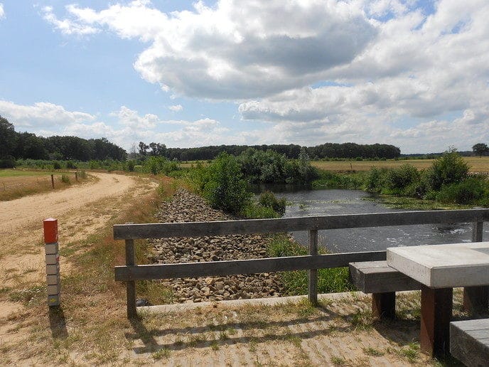 Natuurlijk ging de fiets richting de stuw