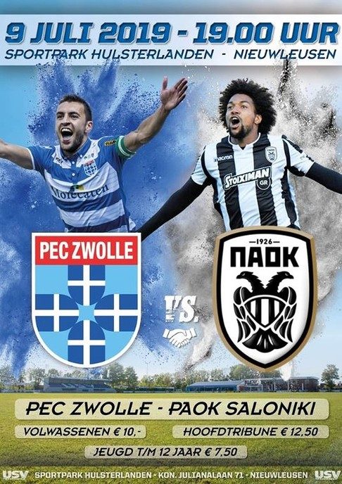 USV gastheer PEC Zwolle- PAOK Saloniki - Foto: Eigen geleverde foto