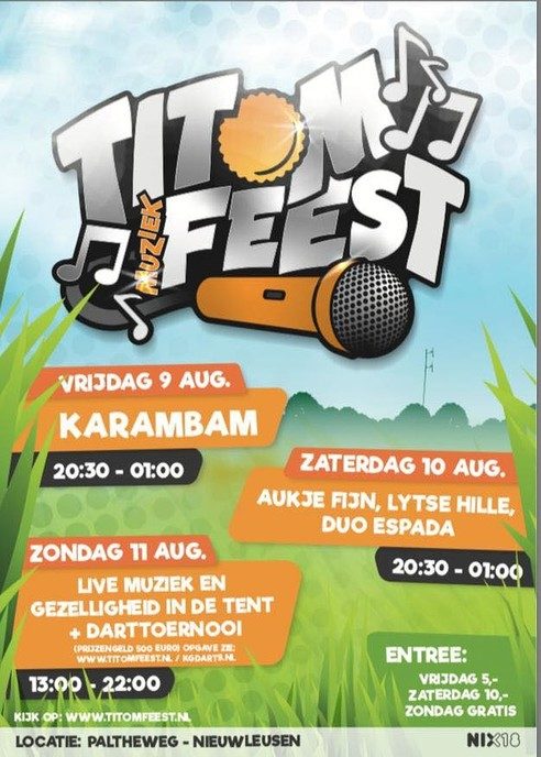 Tijdens de bouwvak is het weer tijd voor het Titom Muziek Feest