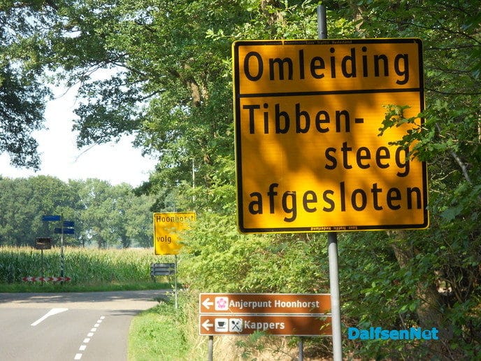 Tibbensteeg overdag afgesloten