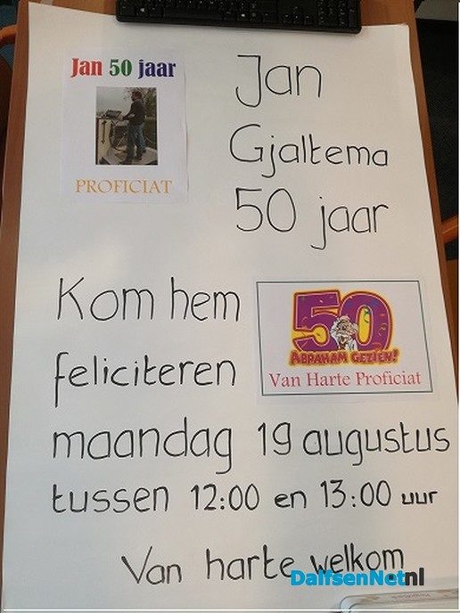 Kom Jan Gjaltema feliciteren…. - Foto: Ingezonden foto