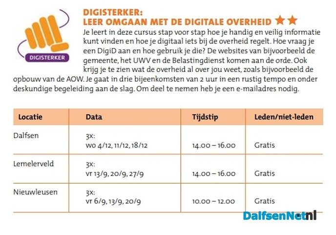 Digisterker: leer omgaan met de digitale overheid - Foto: Ingezonden foto