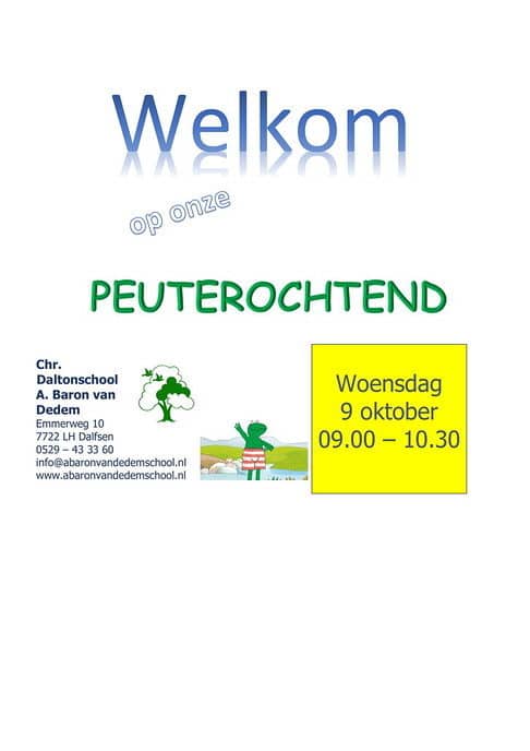 Peuterochtend A. Baron van Dedemschool