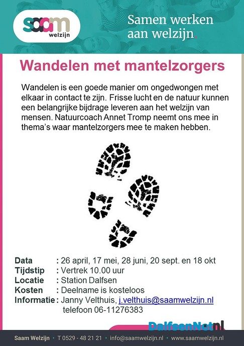 Wandelen met mantelzorgers - Foto: Ingezonden foto