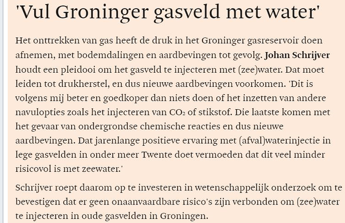 Geboren Dalfsenaar Johan Schrijver, in de weer met zeewater, gasvelden en aardbevingen - Foto: Eigen geleverde foto
