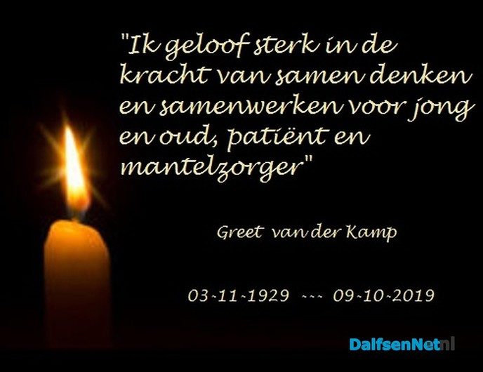 In memoriam: Greet van der Kamp - Foto: Ingezonden foto