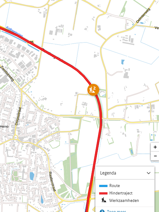 N35 afgesloten: omleiding