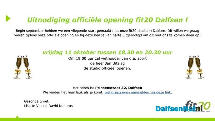 Officiële opening fit20 Dalfsen - Foto: Ingezonden foto