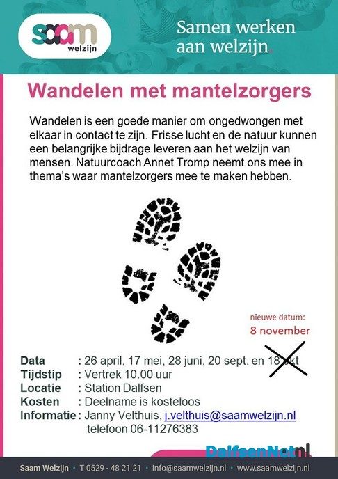 Wandelen met mantelzorgers - Foto: Ingezonden foto
