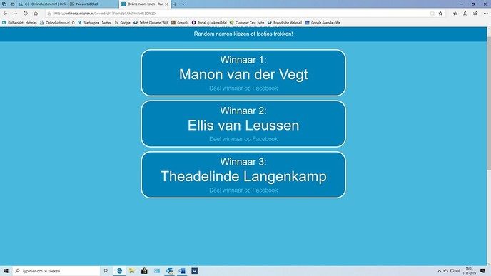 Winnaars kaarten Bakfeest