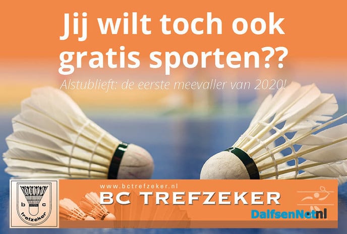 Jij wilt toch ook gratis sporten?? - Foto: Ingezonden foto