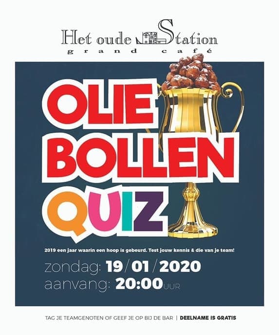 Oliebollen pubquiz in Het Oude Station
