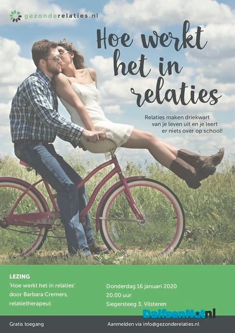 Lezing Hoe werkt het in relaties! - Foto: Ingezonden foto
