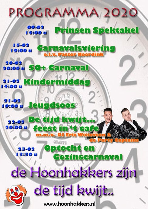 Programma carnaval Hoonhorst - Foto: Eigen geleverde foto