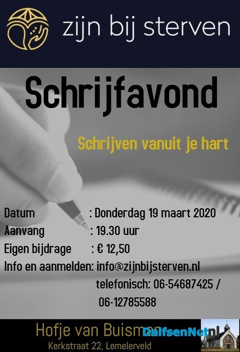 Schrijfavond ‘Zijn bij Sterven’ - Foto: Ingezonden foto